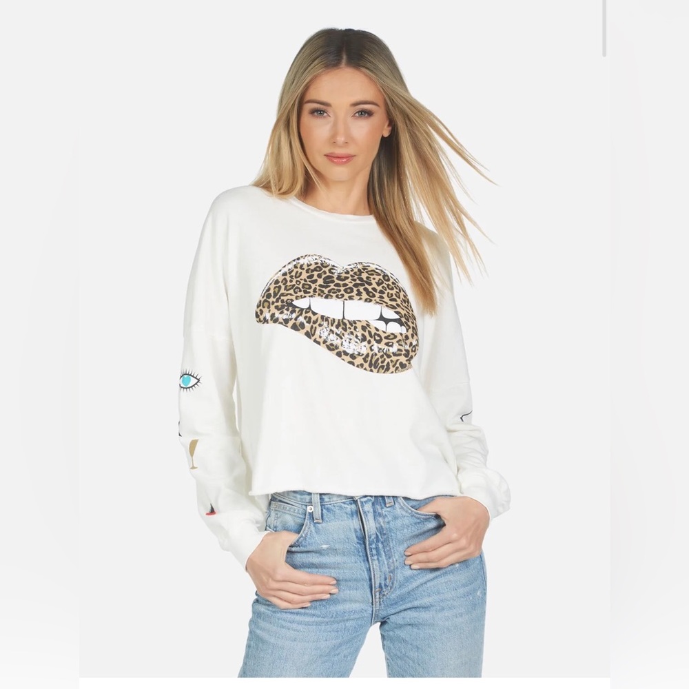 Lauren Moshi “Lee Leopard Lip” - Size Small (Color is called “Milk”)